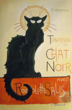 Theophile Alexandre Steinlen, Le Chat Noir, Painting on canvas