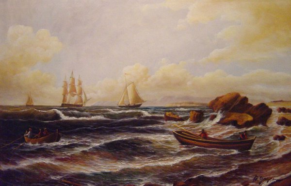 Going Ashore. The painting by Thomas Birch