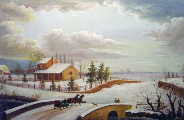 Pennsylvania Winter Scene. The painting by Thomas Birch