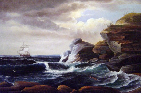 The Coastal Scene. The painting by Thomas Birch