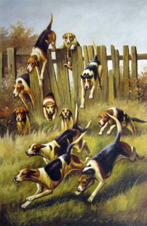 Reproduction oil paintings - Thomas Blinks - Hounds At Full Cry