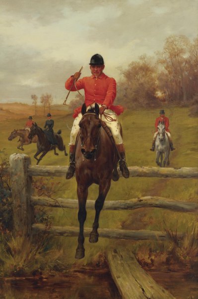 Jumping Over the Fence. The painting by Thomas Blinks