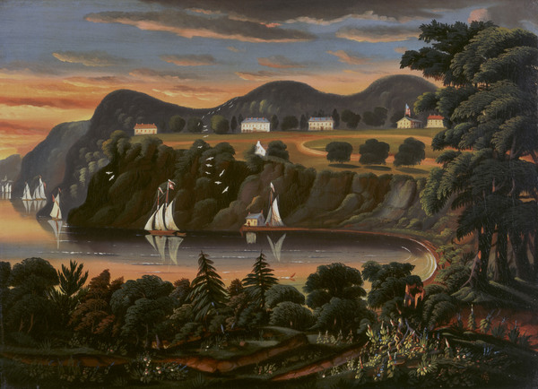 View of Hudson River at West Point. The painting by Thomas Chambers