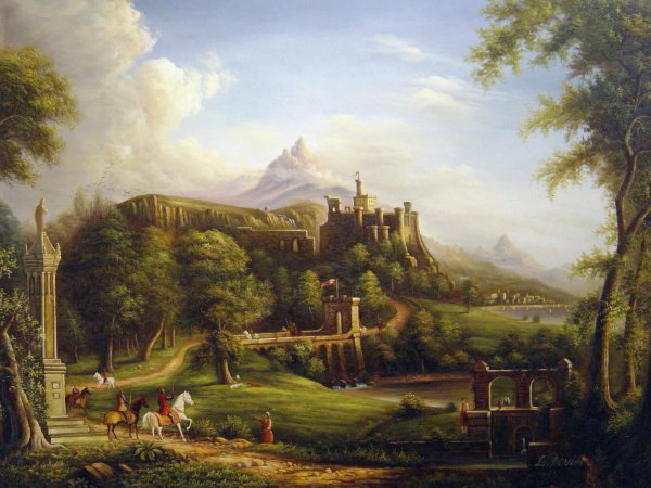 A Departure. The painting by Thomas Cole