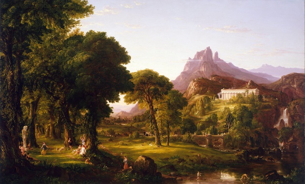 A Dream of Arcadia. The painting by Thomas Cole