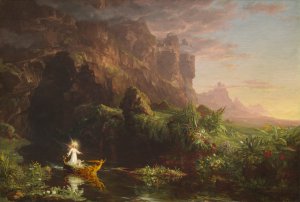 A Voyage of Life - Childhood, Thomas Cole, Art Paintings