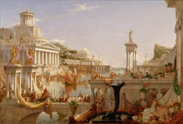 Consummation - The Course of the Empire. The painting by Thomas Cole