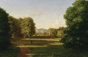 Thomas Cole, Gardens of the Van Rensselaer Manor House, Painting on canvas