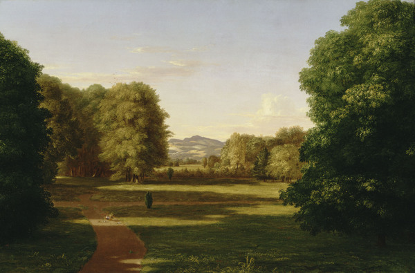 Gardens of the Van Rensselaer Manor House. The painting by Thomas Cole