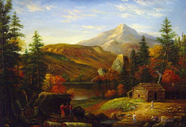 Hunter&#39s Return. The painting by Thomas Cole