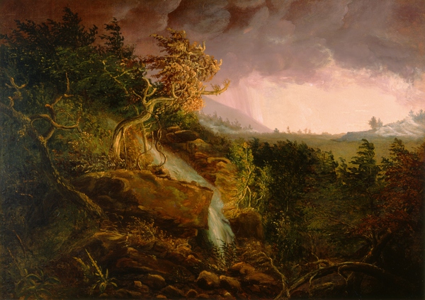 Storm in the Wilderness. The painting by Thomas Cole