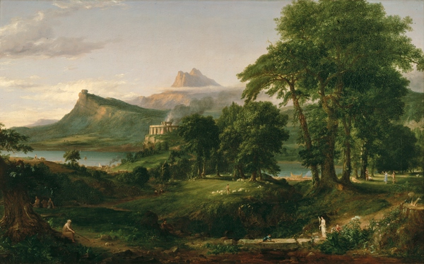 The Course of Empire: The Arcadian State. The painting by Thomas Cole