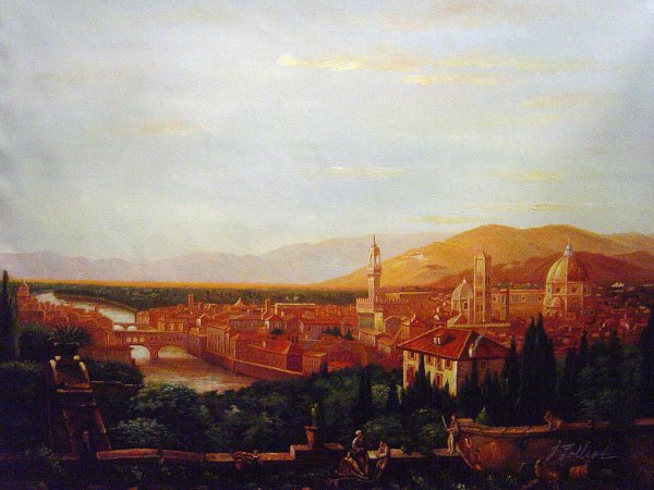 View Of Florence From San Miniato. The painting by Thomas Cole