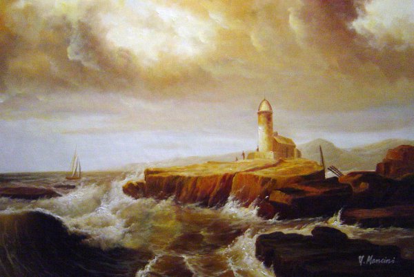 Desert Rock Lighthouse. The painting by Thomas Doughty