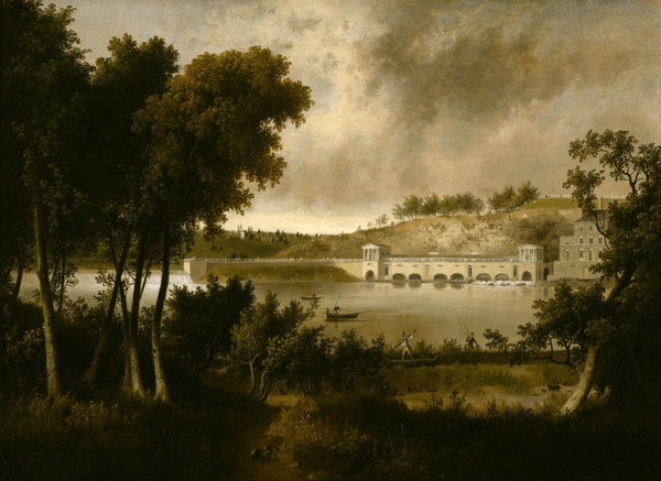 View of the Fairmount Waterworks, Philadelphia. The painting by Thomas Doughty
