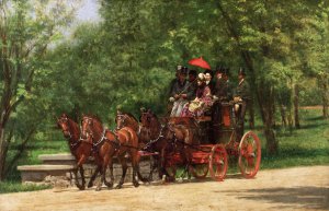 Famous paintings of Horses-Equestrian: A May Morning in the Park (The Fairman Rogers Four-in-Hand)