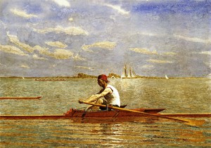 Thomas Eakins, John Biglin in a Single Scull, Painting on canvas