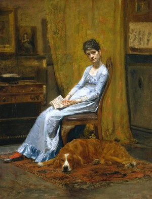 Famous paintings of House Scenes: The Artist's Wife and His Setter Dog