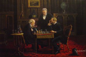 Thomas Eakins, The Chess Players, Painting on canvas
