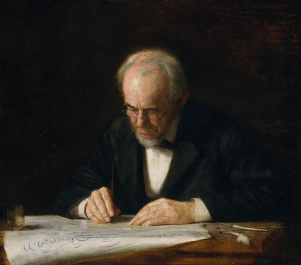 The Writing Master. The painting by Thomas Eakins