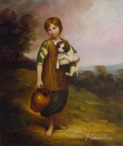 Cottage Girl With Dog And Pitcher. The painting by Thomas Gainsborough