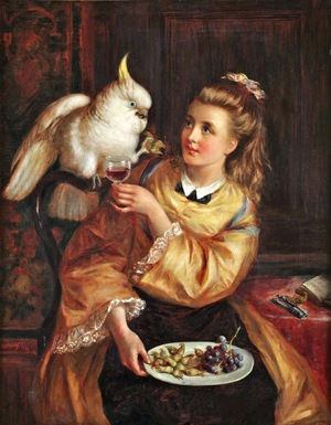 Thomas Heaphy, Woman with Cockatoo, Painting on canvas