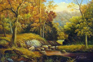 Cresheim Glen-Wissahickon, Autumn, Thomas Moran, Art Paintings