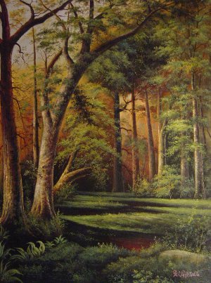 Forest Scene, Thomas Moran, Art Paintings
