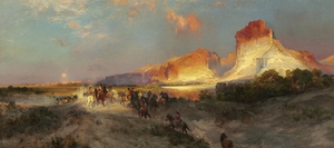Thomas Moran, Green River Cliffs, Wyoming, Painting on canvas