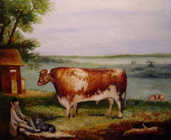Short Horned Bull, Patriot. The painting by Thomas Weaver