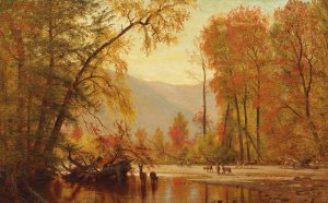Thomas Worthington Whittredge, An Autumn Day on the Delaware, Painting on canvas
