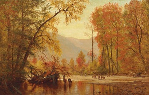 Reproduction oil paintings - Thomas Worthington Whittredge - Autumn on the Delaware