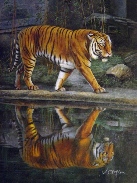 Tiger Reflection. The painting by Our Originals