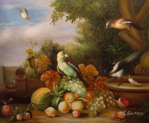 Still-Life Of Fruit and Birds, Tobias Stranover, Art Paintings