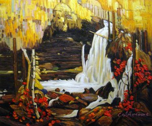 Tom Thomson, Woodland Waterfall, Painting on canvas