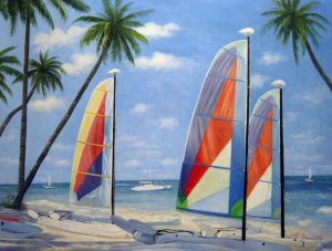 Our Originals, Trio Of Sailboats, Painting on canvas