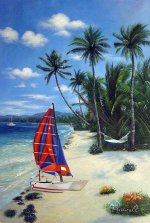 Our Originals, Tropical Beach, Painting on canvas