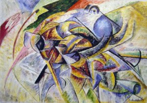 Umberto Boccioni, A Dynamism Of A Cyclist, Painting on canvas