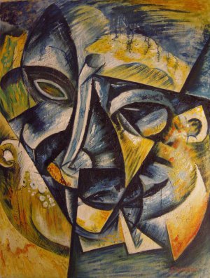 Dynamism Of A Man's Head, Umberto Boccioni, Art Paintings