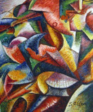 Umberto Boccioni, Dynamism Of The Body, Painting on canvas