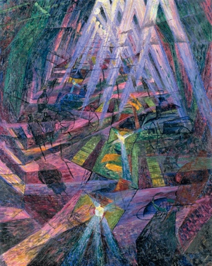 Umberto Boccioni, Forces of a Road, Painting on canvas