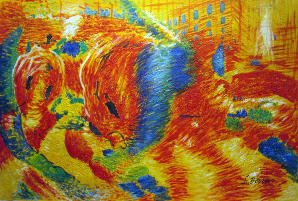 The City Rises. The painting by Umberto Boccioni