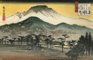 Reproduction oil paintings - Utagawa Hiroshige - Evening View of a Temple in the Hills