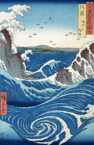 Utagawa Hiroshige, Naruto Whirlpool, Awa Province, Painting on canvas