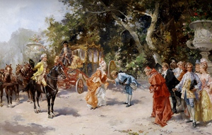 Vicente Garcia de Paredes, The Arrival, Painting on canvas