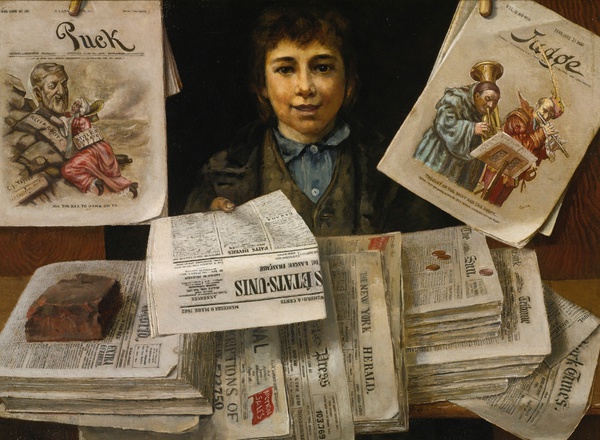 Newsboys. The painting by Victor Dubreuil