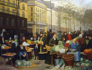 Victor Gabriel Gilbert, A Market With Vegetables, Painting on canvas