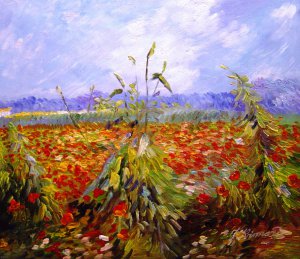 Vincent Van Gogh, A Field With Poppies, Painting on canvas