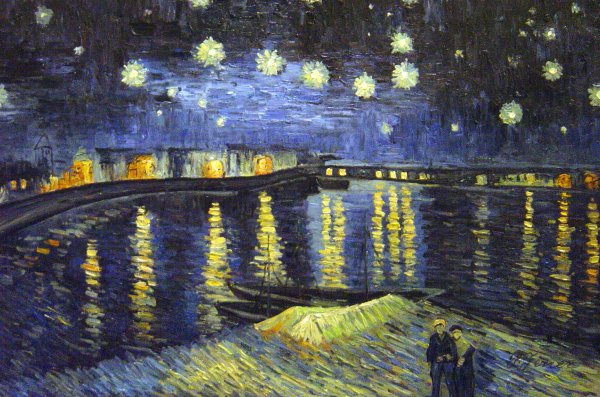 A Starry Night Over The Rhone. The painting by Vincent Van Gogh