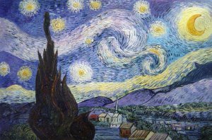Famous paintings of Abstract: A Starry Night
